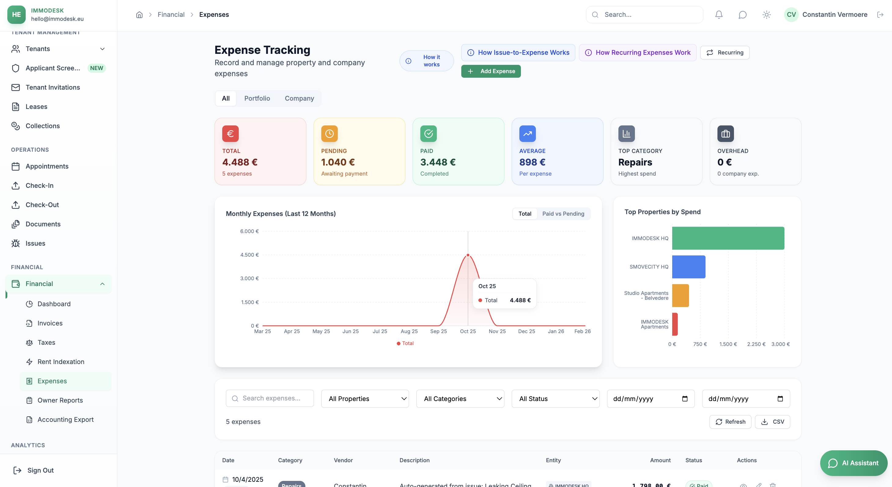 Expense Tracking