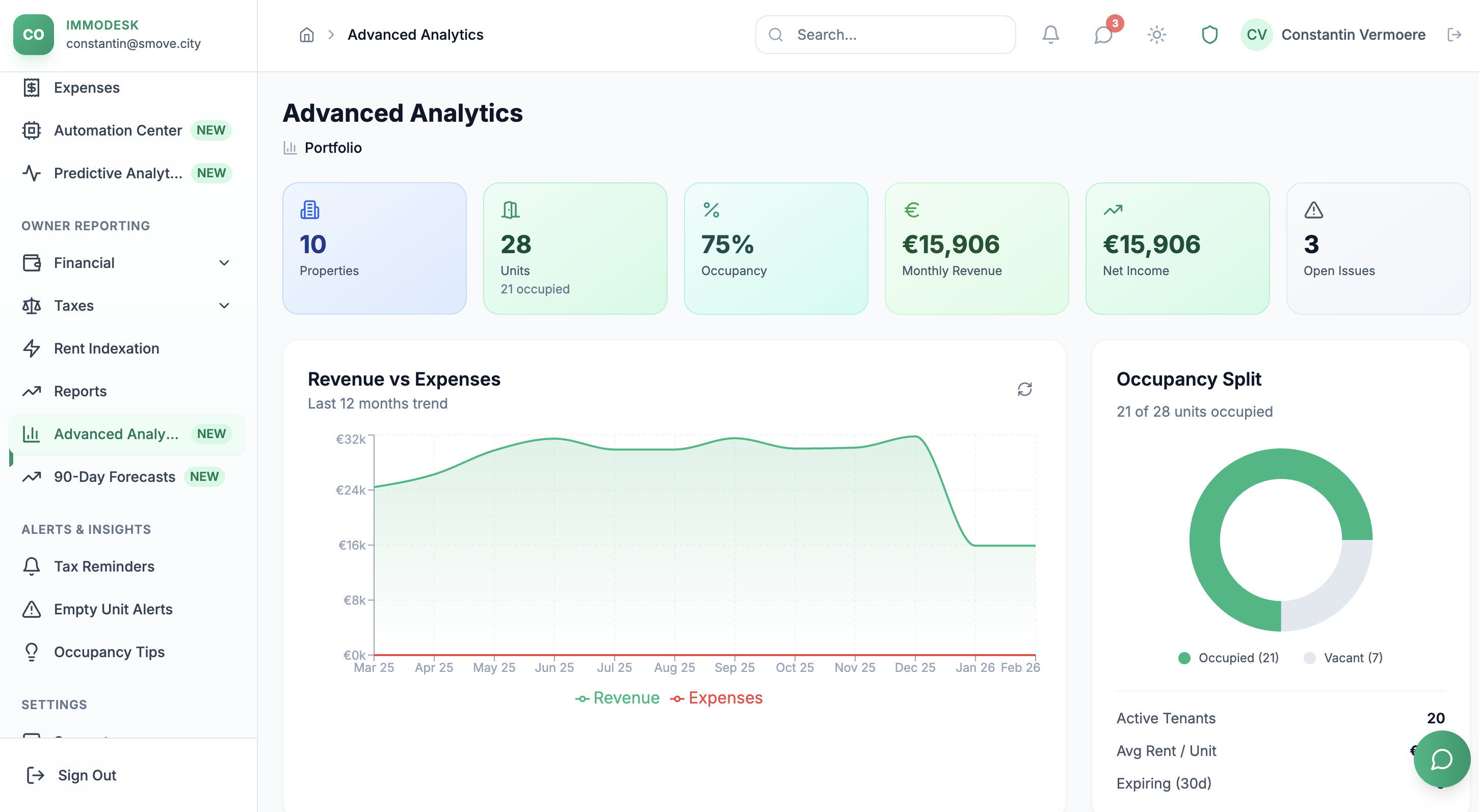 IMMODESK dashboard preview